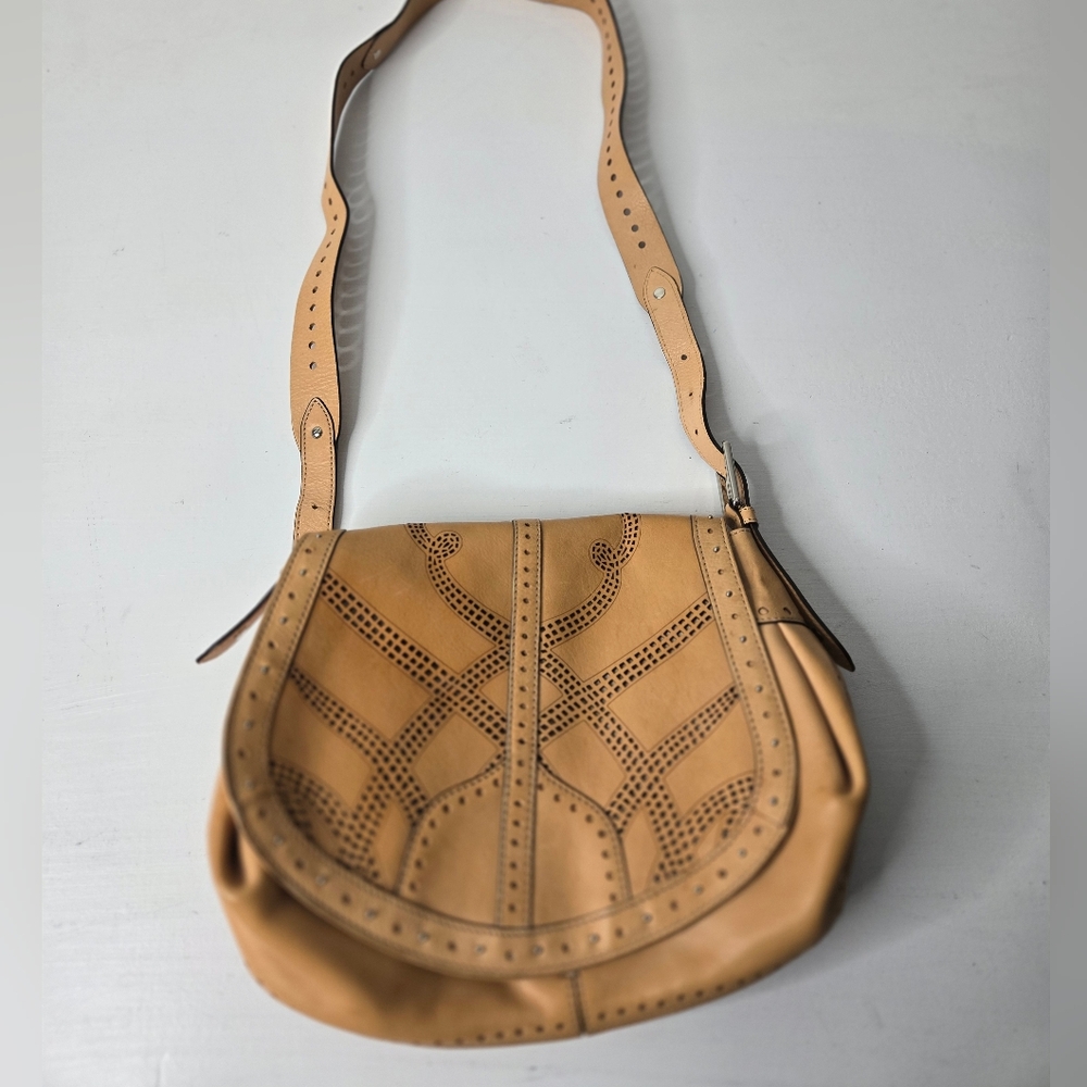 Vintage Cole Haan Sierra Lasercut Tan Leather Purse